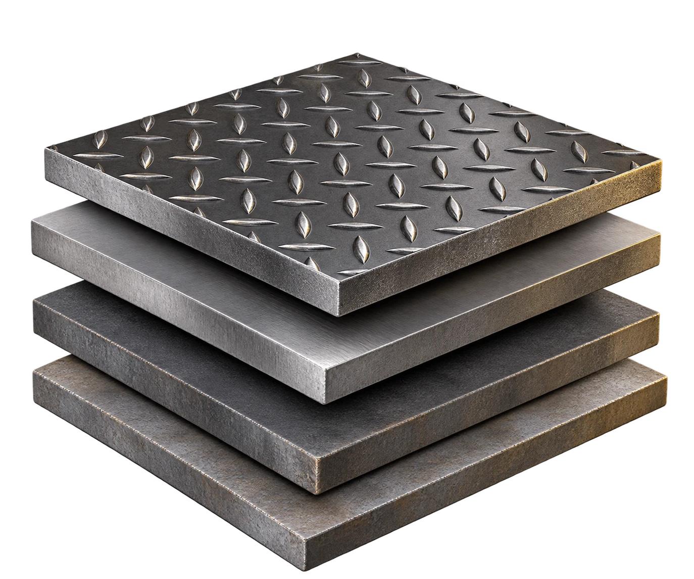 Illustrative rendering of chequered plates
